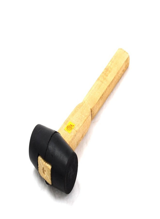 LOVELY® 2 Inch Diameter Rubber Mallet Hammer With Wooden Handle For Soft Impact And No Damage - Image 3